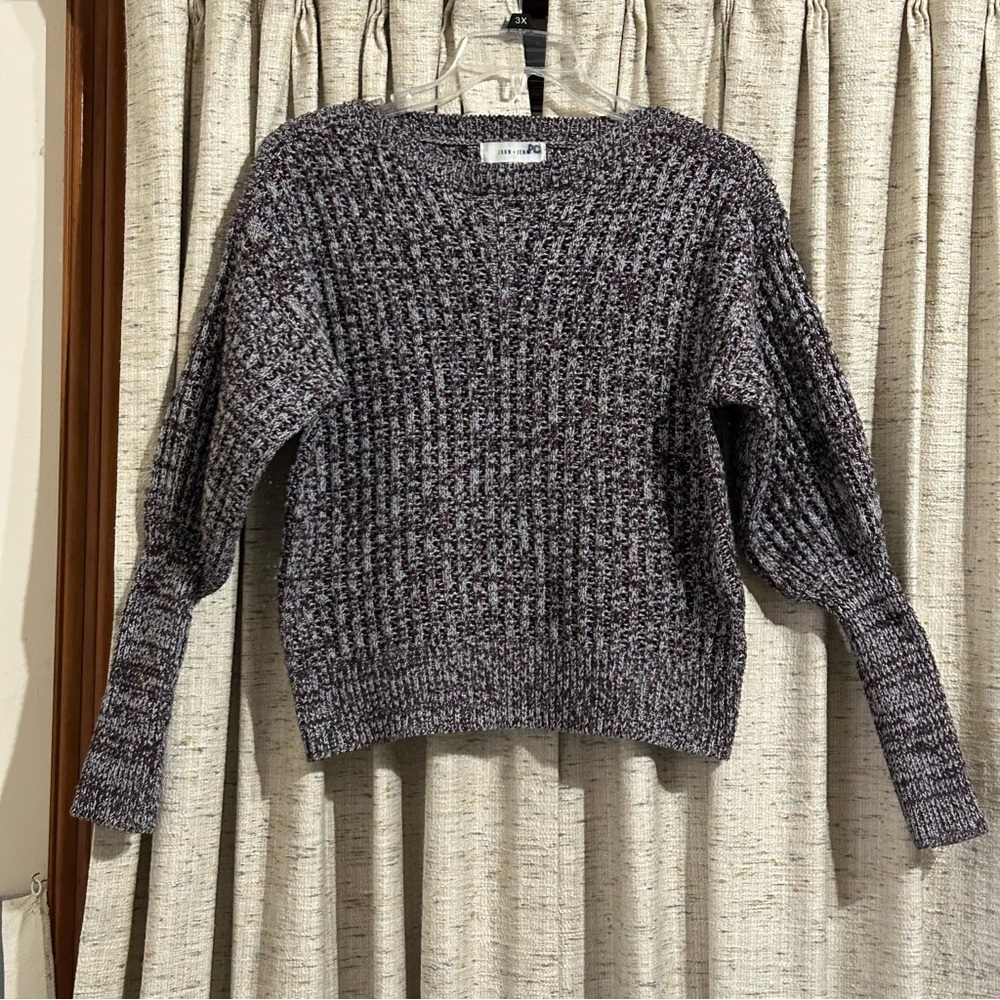 John + Jenn Pointelle Stitch Blouson Sleeve Sweater - Medium